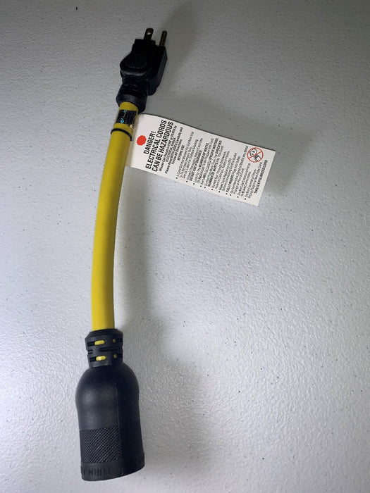 1FT NEMA 5-15P to NEMA L5-20R Yellow/Black 12/3 STW NA 10A 125V