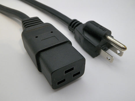 3FT 3IN Nema 5-15P to IEC-320 C-19 Computer Power Cord 14/3 SJTOW NA