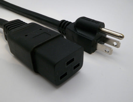 1FT 8IN Nema 5-15P to IEC-320 C-19 Computer Power Cord 14/3 SJTOW