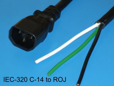 IEC-320 C-14 To ROJ or Blunt Cut