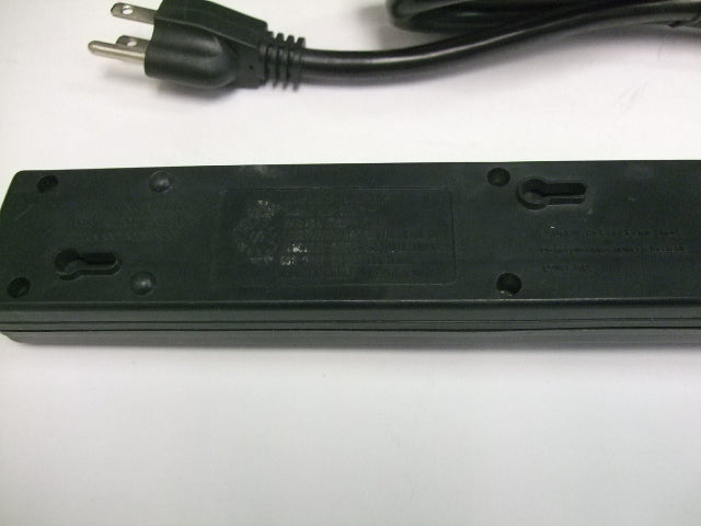 10FT Power Strip Nema 5-15P to 6 Outlet Black Surge Suppressor 14/3 SJT NA 15A 125V