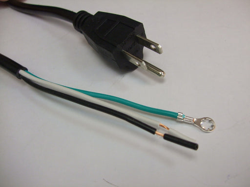 6FT 6IN Nema 5-15P to ROJ 4" 3C BW STRIP 1/2" Power Cord 18/3 SJTOW NA