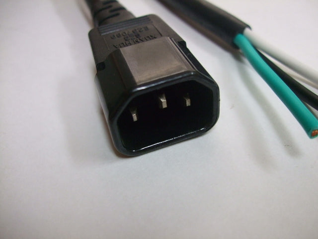 Black power cable with molded ends