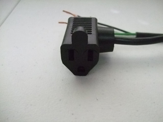 4FT Nema 5-15PB to ROJ and Strip Parallel Piggy Back Black Power Cord 18/3 SVT NA 10A 125V 105C