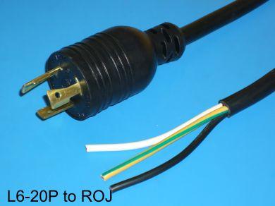 5FT NEMA L5-20P to ROJ 2IN Strip 1/2IN Heavy Duty Power Cord