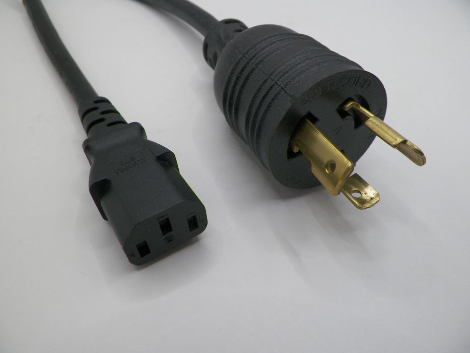 4FT NEMA L6-20P to IEC-320 C-13 Heavy-Duty Computer Power Cord